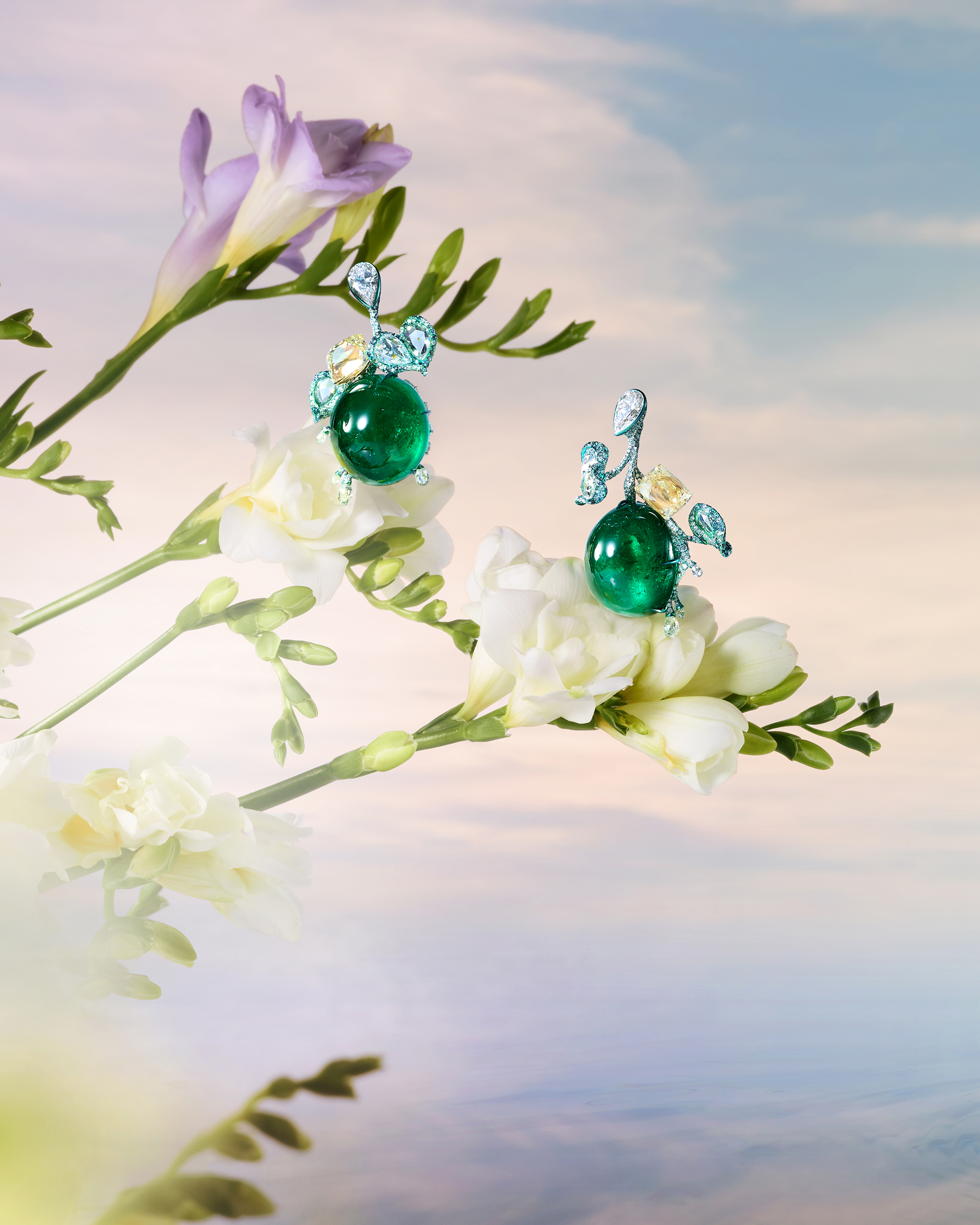 주얼리 촬영 – Emerald Earrings Freesia | 이창민 스튜디오