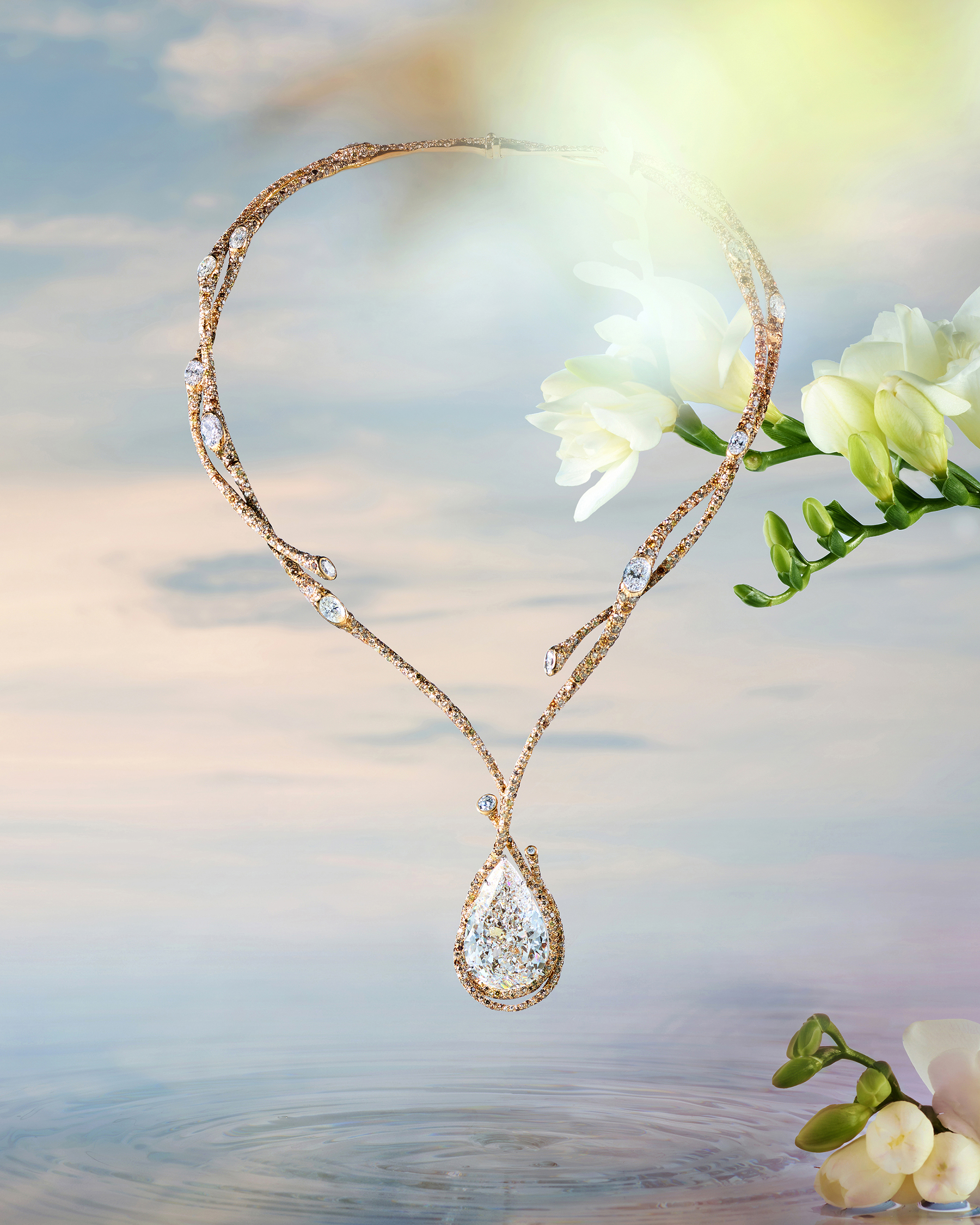 주얼리 촬영 – Diamond Pear Pendant Pastel | 이창민 스튜디오