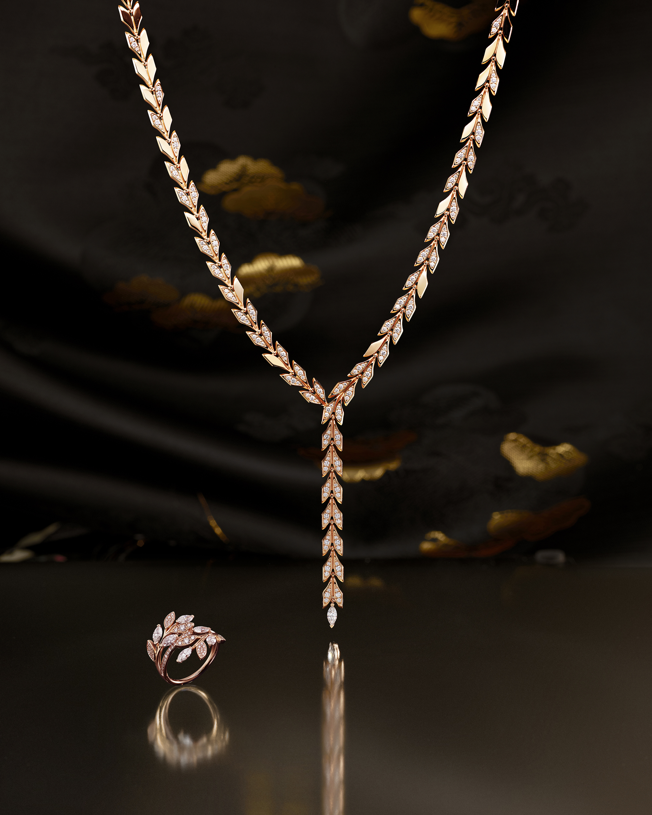 주얼리 촬영 – Rosegold Wheat Necklace Lacquer | 이창민 스튜디오